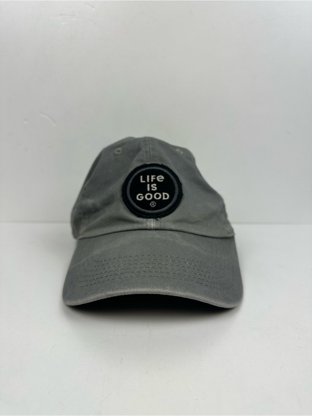 Life Is Good Gray Cotton Circle Logo Cap - Picture 2 of 10